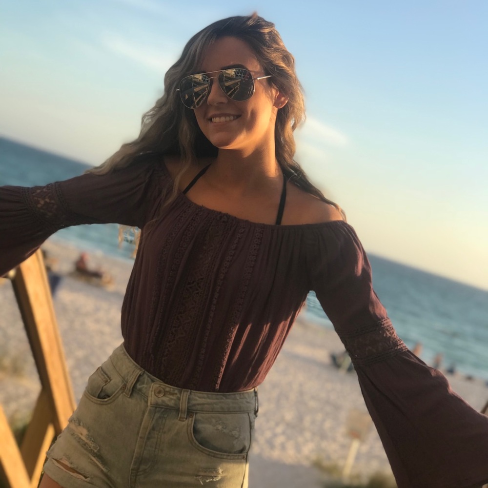 PURPLE OFF THE SHOULDER FLOWY FLARE CROP TOP